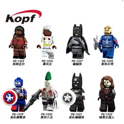 PG8124 здания Bocks Супер герои цифры Hemdar Бэтмен Темный Superwoman Американский капитан Человек-паук кирпичи для детей игрушки