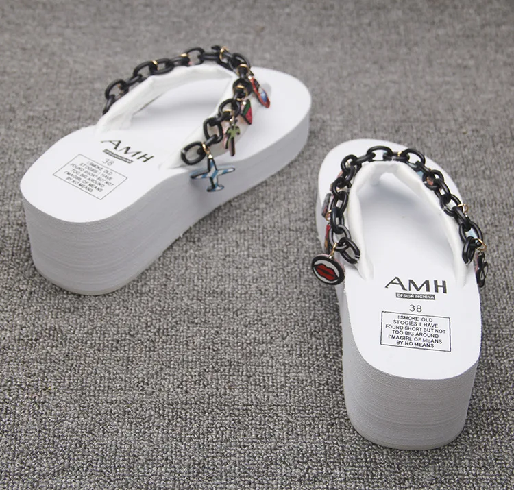 Korea White Wedge Slip On Flip Flops Slippers Womens Summer Antiskid Slipper Platform Shoes Cheap52