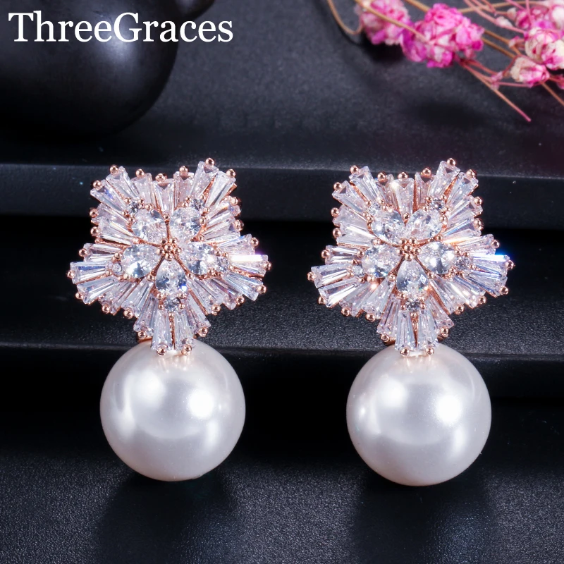 Женские серьги пусеты ThreeGraces большие в виде снежинок с цирконием|snowflake stud earrings|drop