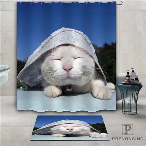 На заказ lovely cat (1) водонепроницаемый занавеска для душа коврик дома ванной