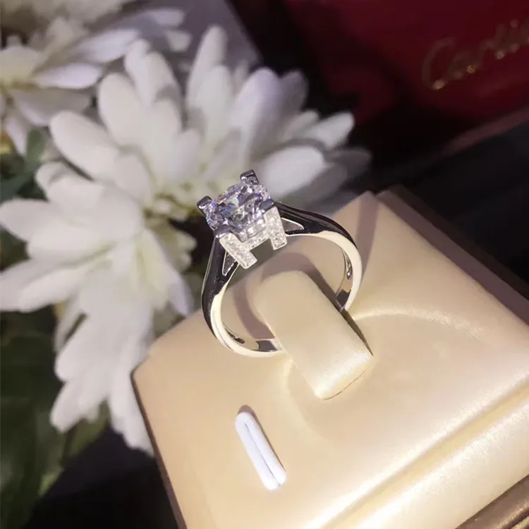 Милое Женское Обручальное кольцо с кристаллами и цирконием, 925 серебро, кольцо на палец с большим камнем, винтажные Свадебные Кольца для женщин, модное ювелирное изделие