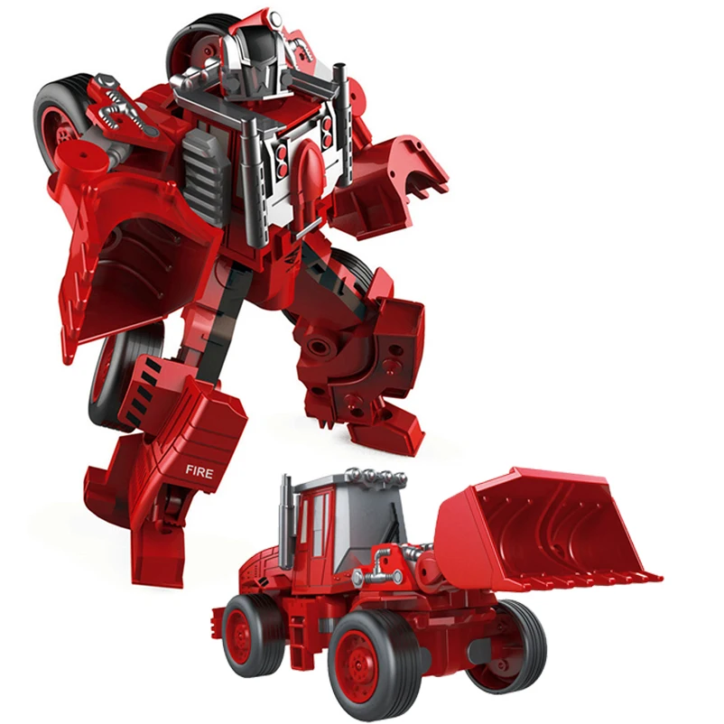 Transformation Robot Car Metal Alloy Engineering Construction Vehicle Truck Assembly Deformation Toy 2 in 1 Robot Kid Toys Gifts