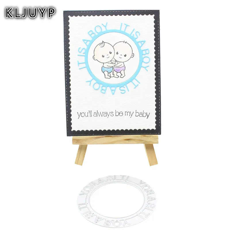 

KLJUYP It Is A Boy Metal Cutting Dies Stencils for DIY Scrapbooking/photo album Decorative Embossing DIY Paper Cards