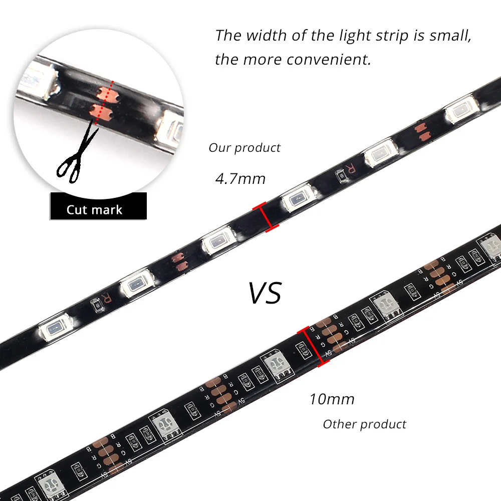 5730 Светодиодные ленты света: узкий сбоку Гибкие DC12V 5 м 60 Светодиодный S/M 4.7 мм Ширина черная доска IP67 Водонепроницаемый автомобилей и украшение дома свет