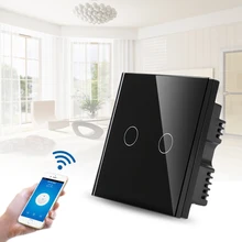 Wifi умный пульт дистанционного управления Переключатель ПК сенсорный настенный выключатель света Панель для умного дома дистанционное управление AC 90-250 В