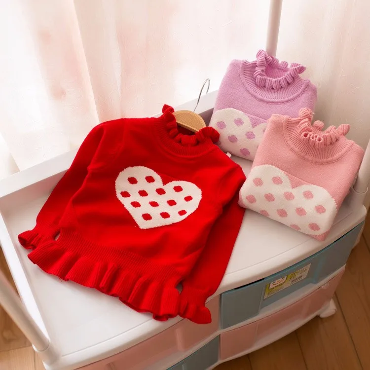 Свитера для маленьких девочек; Детский кардиган из хлопка; теплые свитера; флисовая подкладка для девочек; цвет розовый, красный; вязаная водолазка для детей