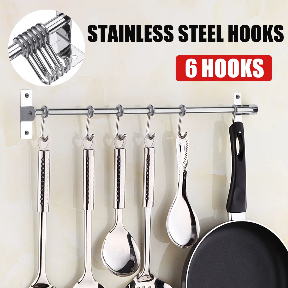 

304 Wall Mounted Knife Holder Bar Easy Storage Rack Strip for Kitchen Stainless Steel Tool Hook Kitchen Accessories