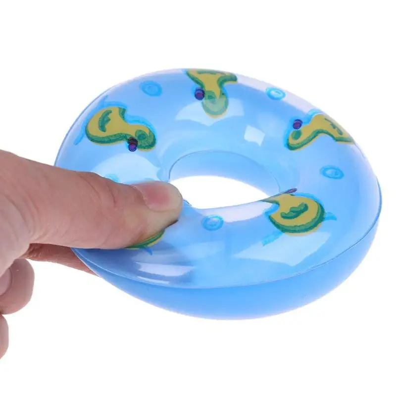 

Cartoon Duck Printed Mini Inflatable Life-buoy Baby Kids Pretend Play Toy Simulated Lifebelt Buoy for Doll Accessories Toy