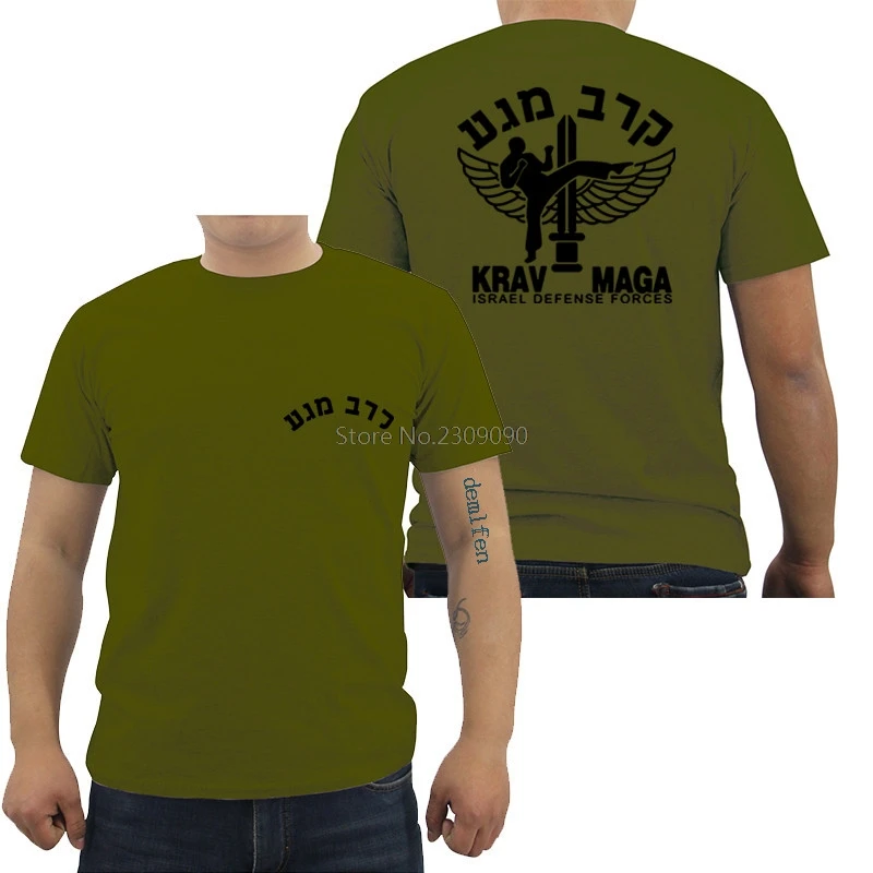 Israel Krav Футболка "мага" Мужская модная хлопковая футболка с коротким рукавом повседневные Хип-хоп футболки Harajuku уличная одежда для фитнеса - Цвет: Army green
