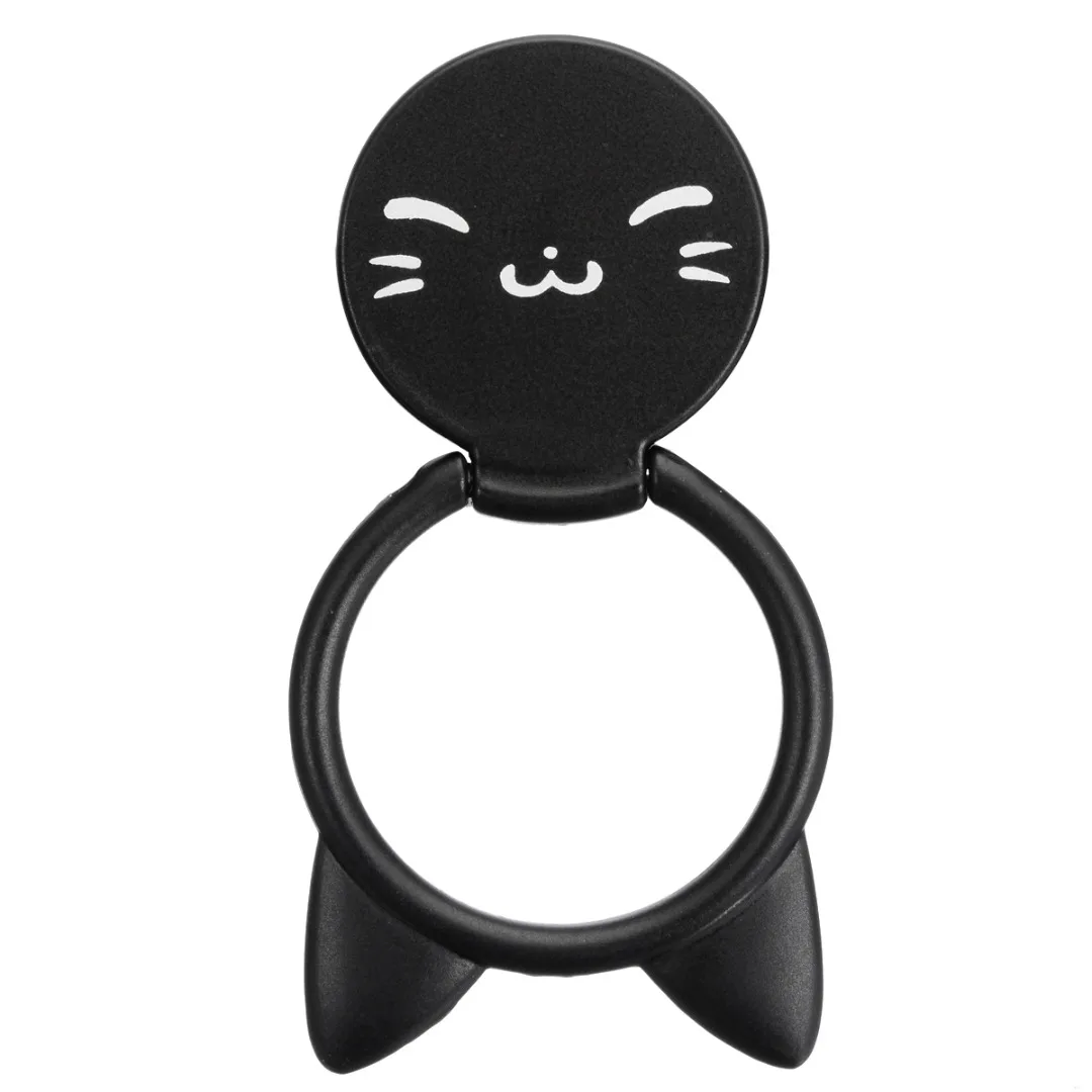 360 Degree Rotating Cute Cartoon Cat Finger Grip Ring Stand Holder for Mobile Cell Phone Finger Ring Smartphone Stand Holder