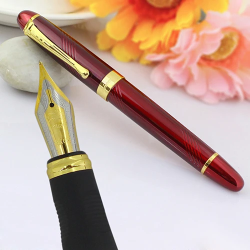 

New Jinhao X450 Fine Deep Red Twist Carven Medium Nib Fountain Pen Study Office Pens 5W55 8CJB