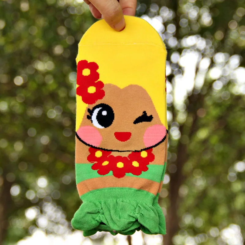 Sale 2018 Spring Summer Cartoon Funny Cotton Girls Socks New Mermaid Princess Korean socks For Women ship socks