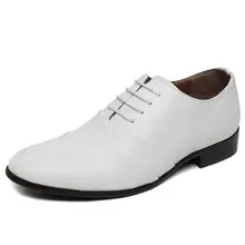 British Fashion White Wedding Shoes Men Oxfords Breathable Mens Business Dress Shoes Soft Mocassin Leather Oxford Shoes For Man