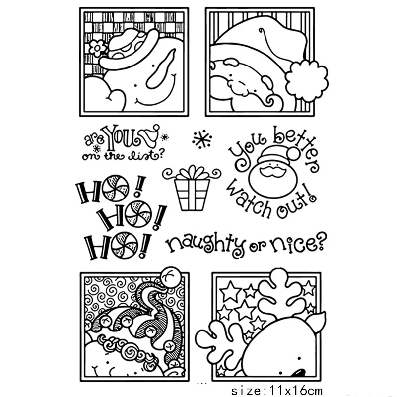 

Santus reindeer Christmas Silicone Clear Stamps Seal For DIY Scrapbooking Decorative Card Making paper Craft Decoration Supplies