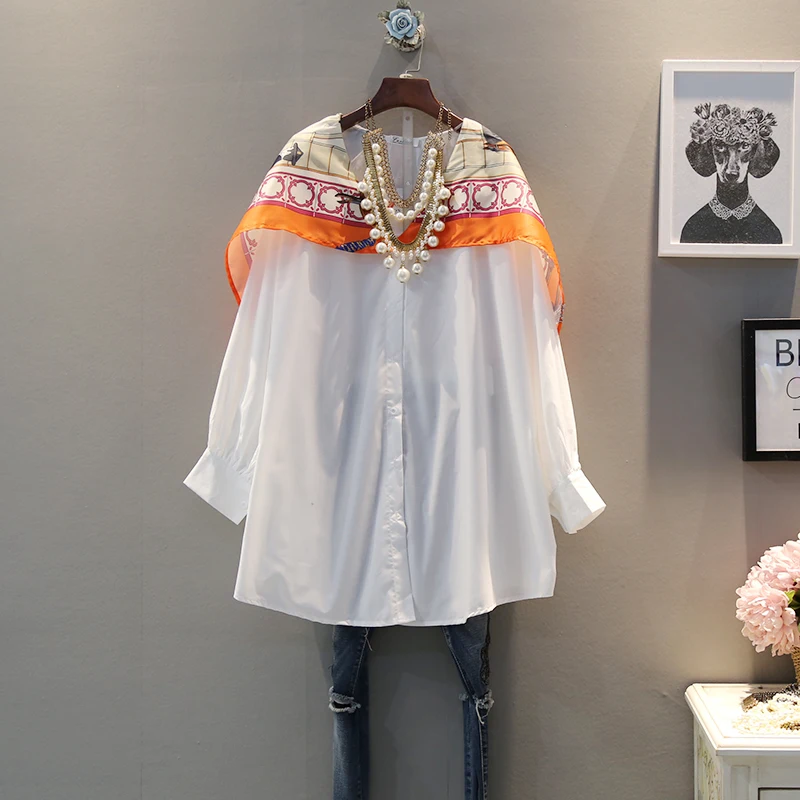 SuperAen Весна и лето новая женская рубашка корейский стиль модные повседневные блузки и топы с длинным рукавом женская одежда - Цвет: white