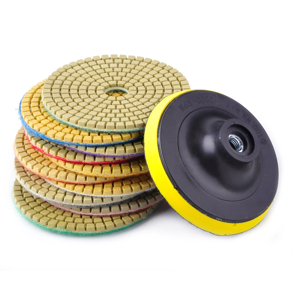 LETAOSK 10pcs 4 Inch Diamond Polishing Grinding Pads Wet Dry Set fit