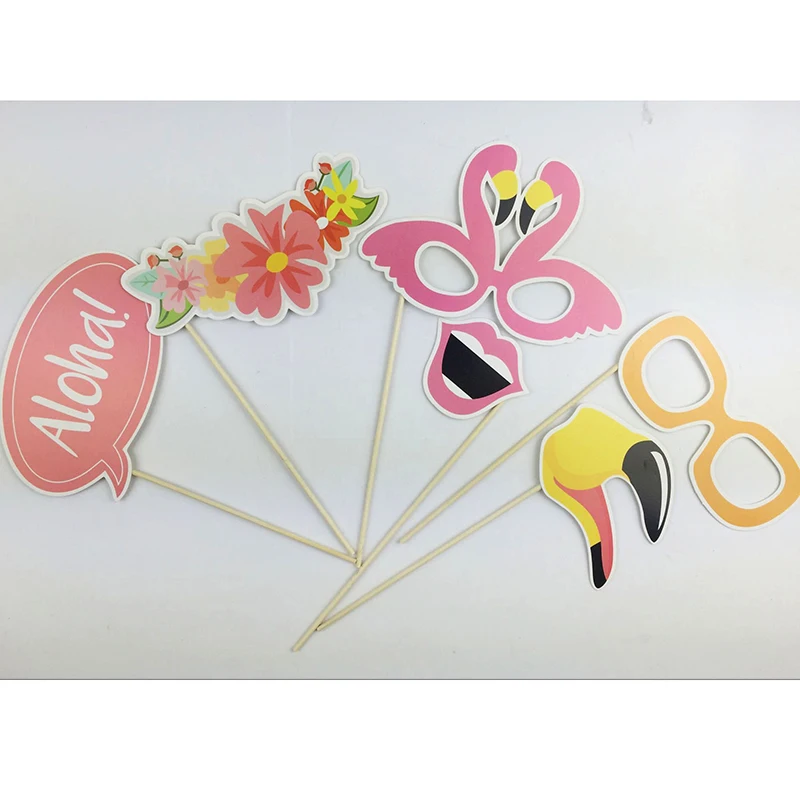 21pcs Photo Booth Props Holiday Hawaiian Beach DIY Glasses Skirt Mustache Lips On A Stick Props Wedding Birthday Party Supplies (6)