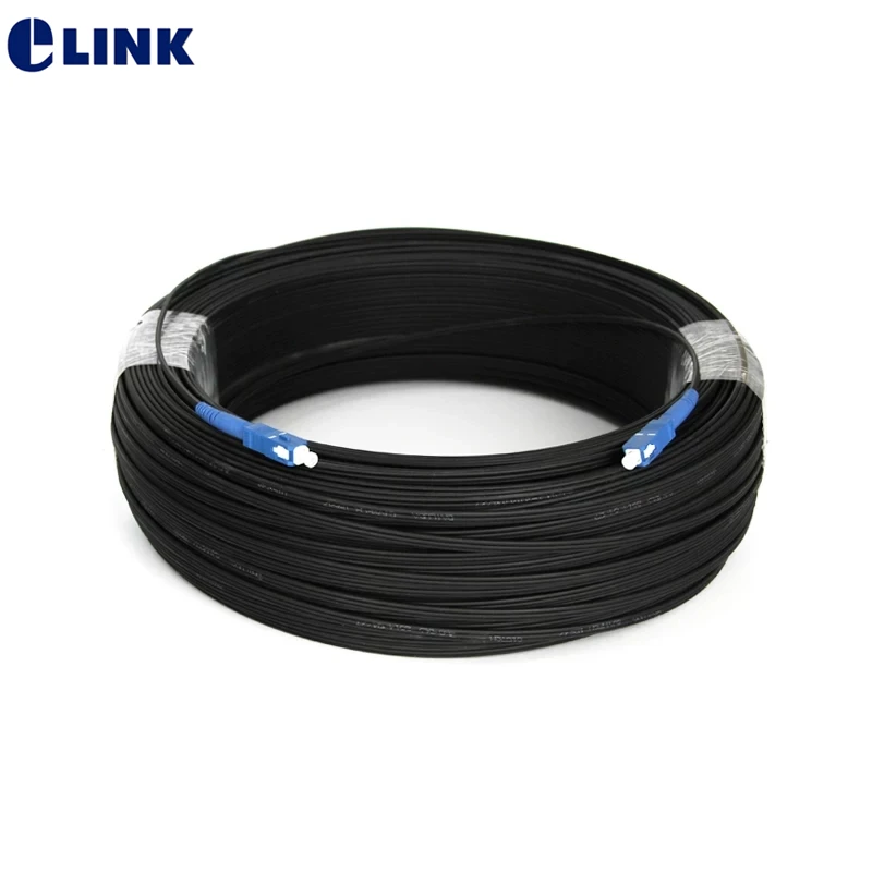 

50M SC UPC Outdoor Drop optic patch cord Cable single mode Simplex FTTH Drop Fiber Optic Cable G657A jumper cable free shipping