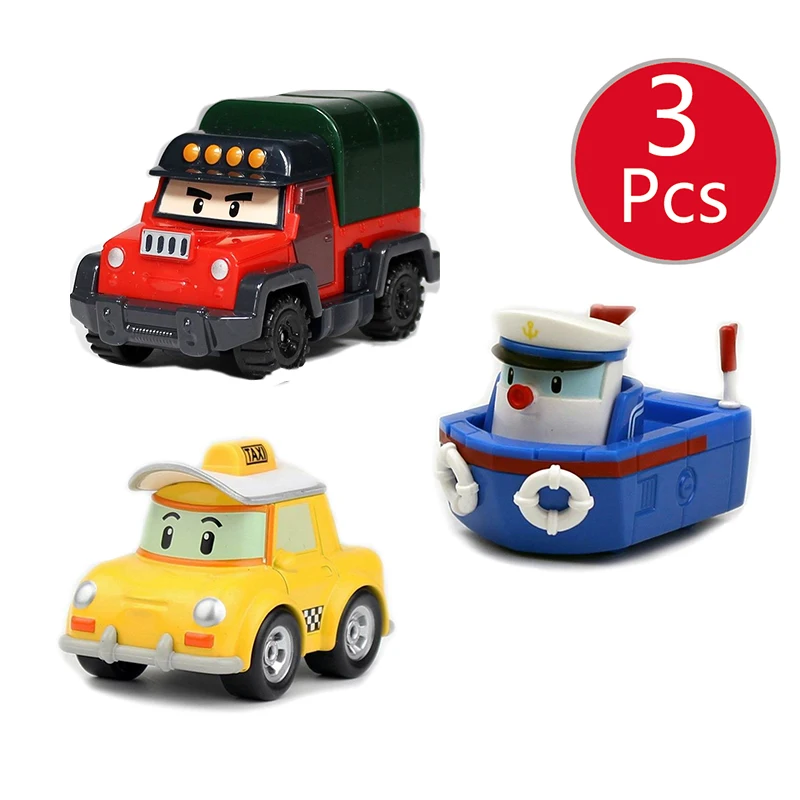 Robocar Poli 3 шт. 12 стиль Детская Игрушка Аниме фигурки автомобиль Анба металлическая модель грузовика Roy пожарная машина игрушки для детей Рождество - Цвет: 3pcs POLI051 3