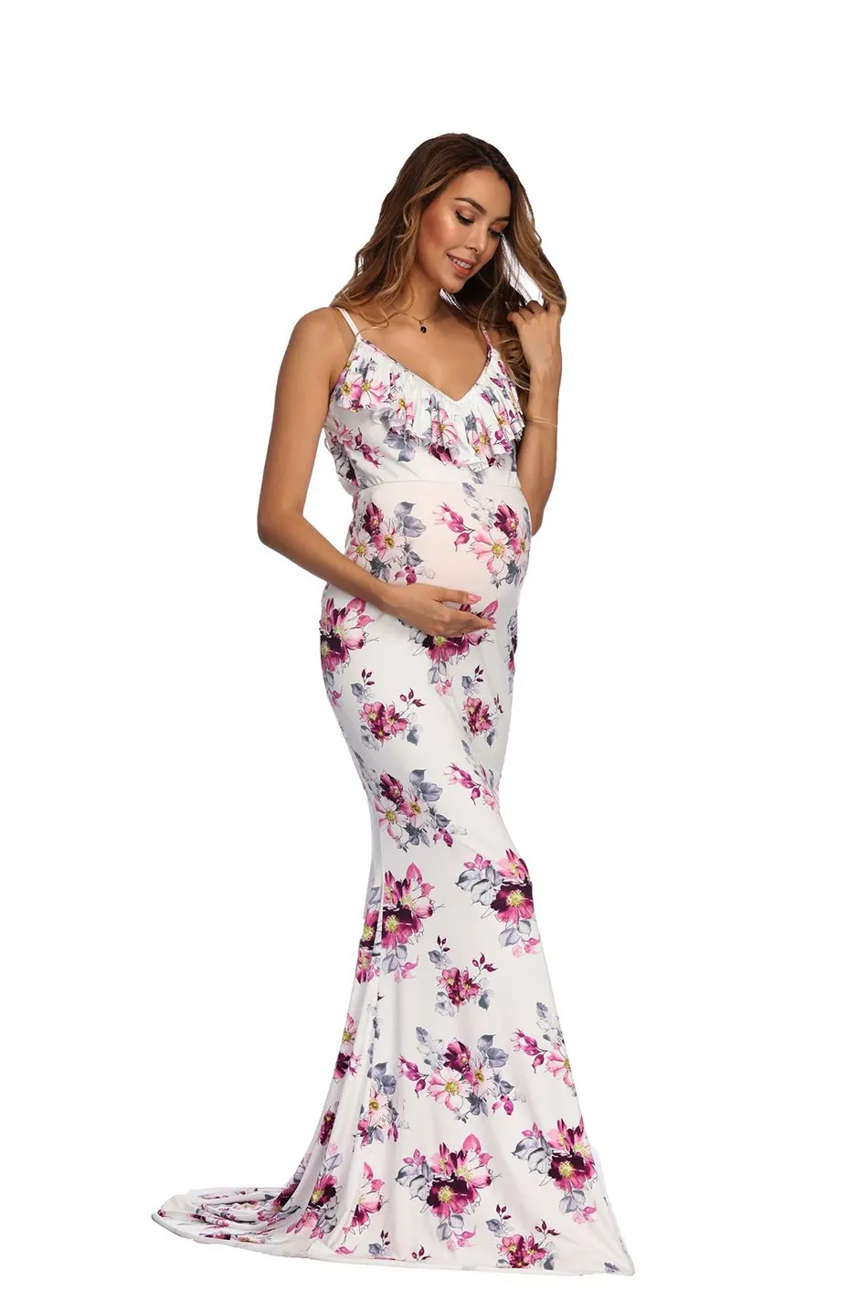 Women Floral Printed Pregnant Dress (6)
