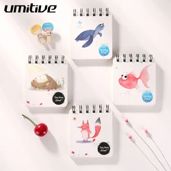 Umitive – bloc notes à spirale créative, 1 pièce, bloc notes avec lien supérieur, couleurs aléatoires, fournitures scolaires et de bureau 