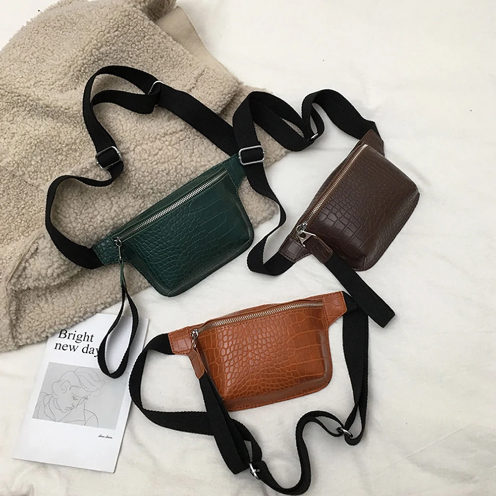 

Women Chest Waist Bags Multicolor Messenger Chest Waist Cross Body Bag Fashion Fancy Pack Bag Alligator Leather PU Waist Bags