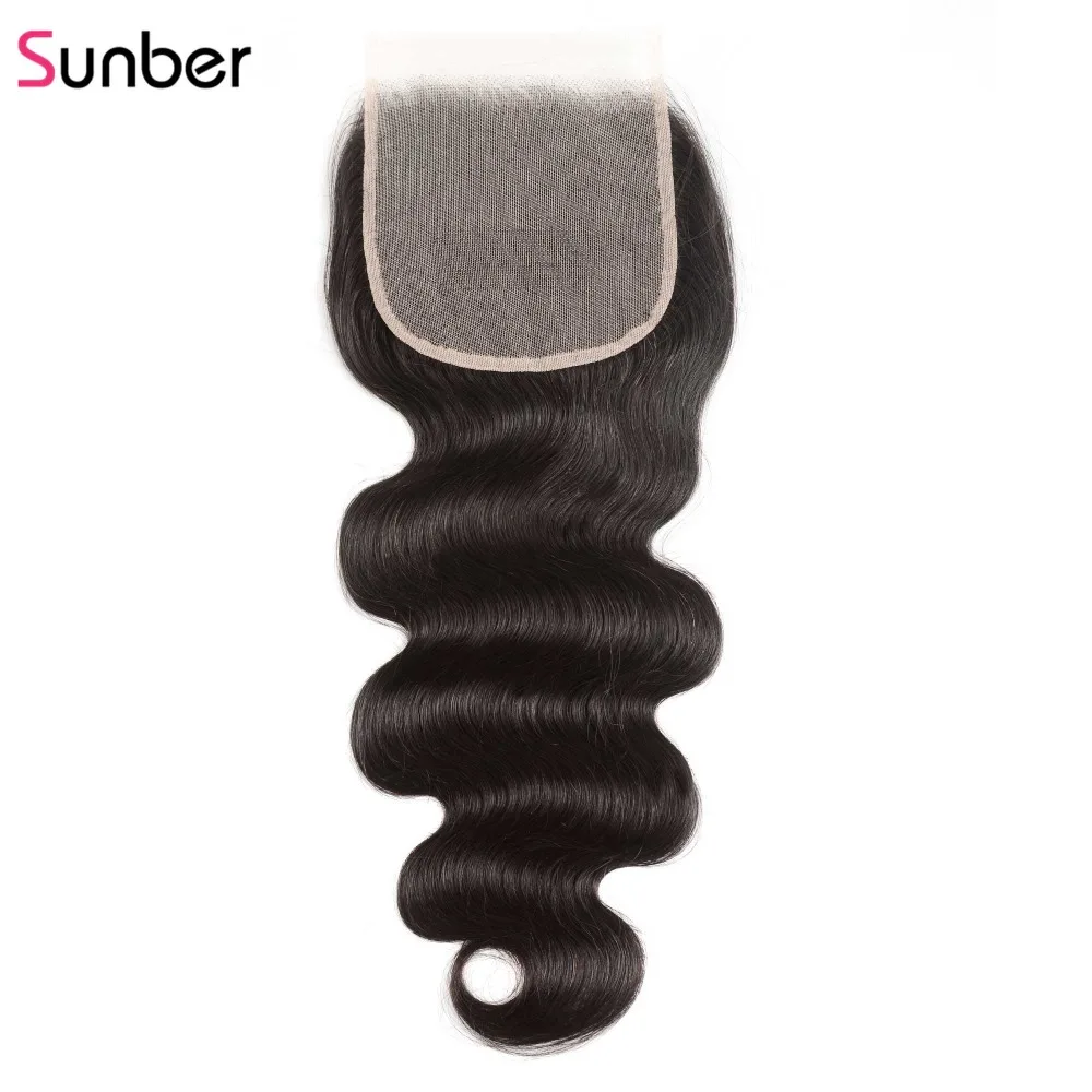 Sunber волосы волнистые HD заказ с сеткой remy волосы натуральные волосы Preuvian человеческие волосы 5x5 прозрачное кружево Закрытие