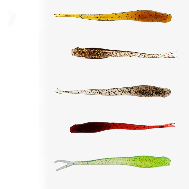 

8pcs 9cm 1.6g A new concept floating water baits floating induced biological Soft worm of the forked tail bait soft lure