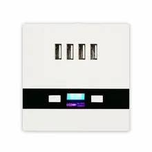 Новейший дизайн Универсальный 4 USB порт настенная облицовочная пластина на выходе панель питания разъем Переключатель зарядное устройство 220 В 10A 3 цвета