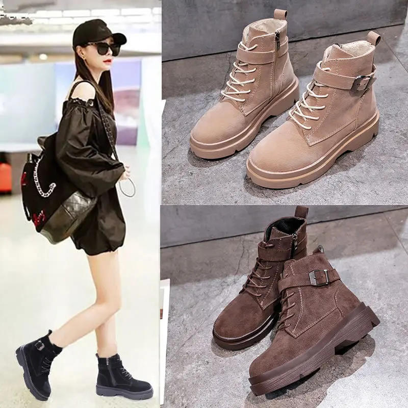 

Women Hiking Boots Shoes Winter Boots Snow Shoes Men Waterproof Leather Martens Boots Martins Botas fur Lined Warm Shoes Woman