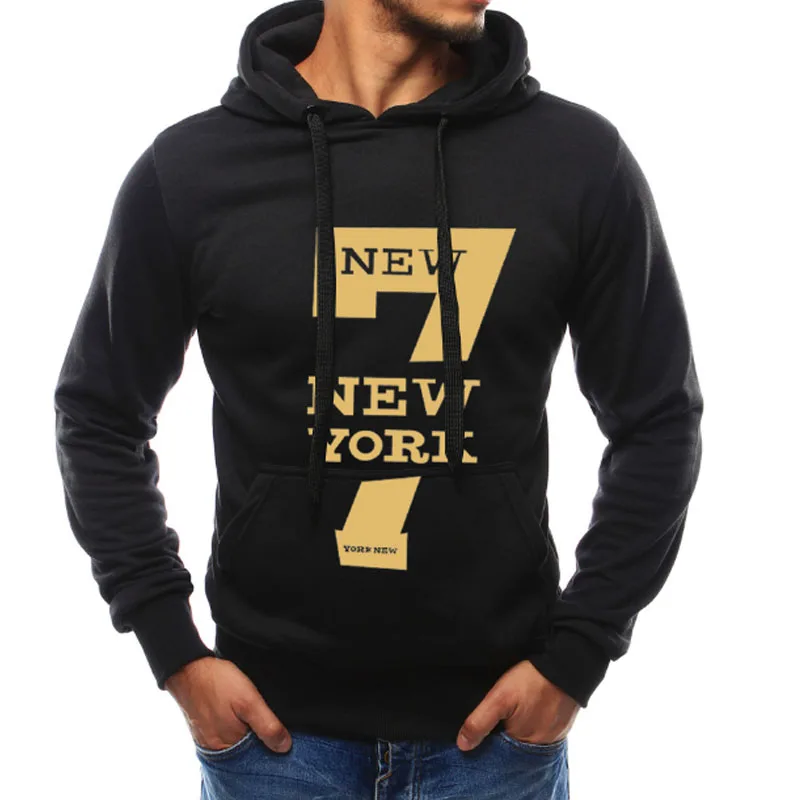 

2019 New Men's Sweaters Sleek Minimalist Design Personalized Print Spring and Autumn Winter Long-sleeved Hooded Men's Sweater