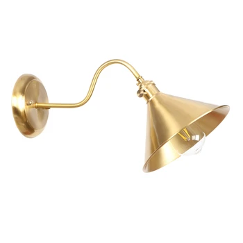 

Bronze American Copper Village Bedroom bar Vintage Wall Lamp E27 Bulb with lampshade wall light restaurant led wall lamp RWL0048