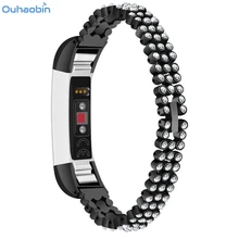 Ouhaobin Смарт часы браслет флэш-Диамант ремешок из натуральной нержавеющей стали ремешок для Fitbit Alta hr/Fitbit часы Alta ремешки Dec8