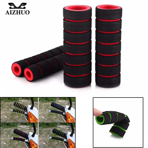 4 Pieces Motorcycle Foam Sponge Handle Grips Bike Racing Bicycle  Handle Bar Foam Sponge Grip Cover Non-slip Soft Handlebar