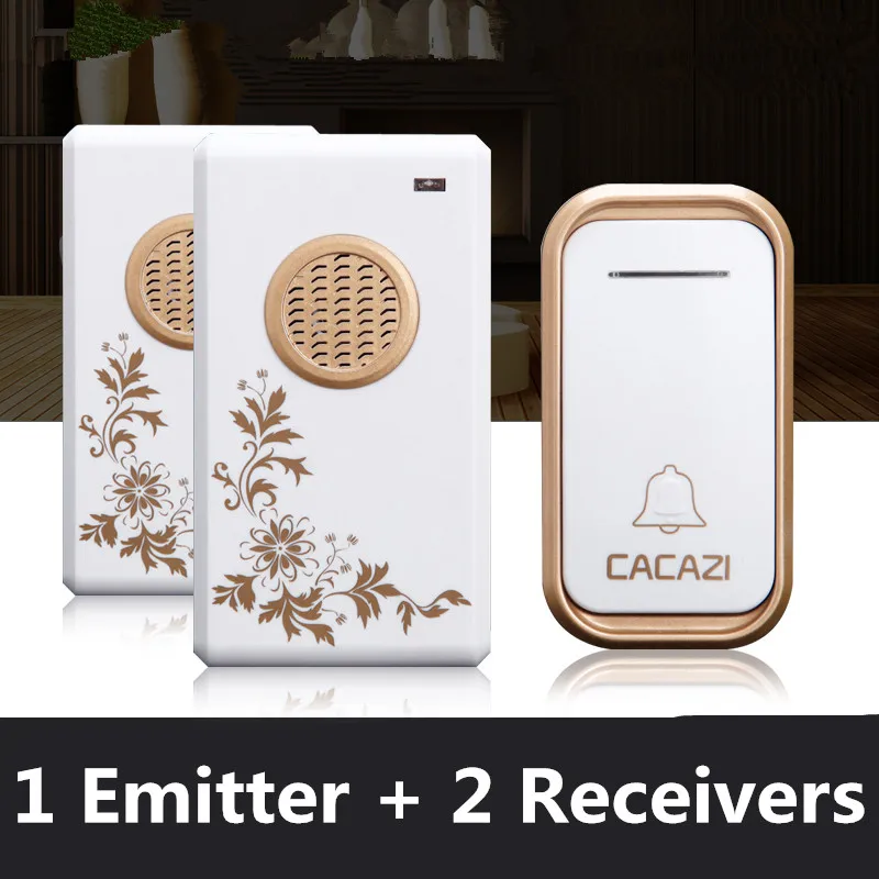 

2 and 1 New Wireless door bell IP44 Waterproof standard doorbell Prevent Signal interference 200M Effective range