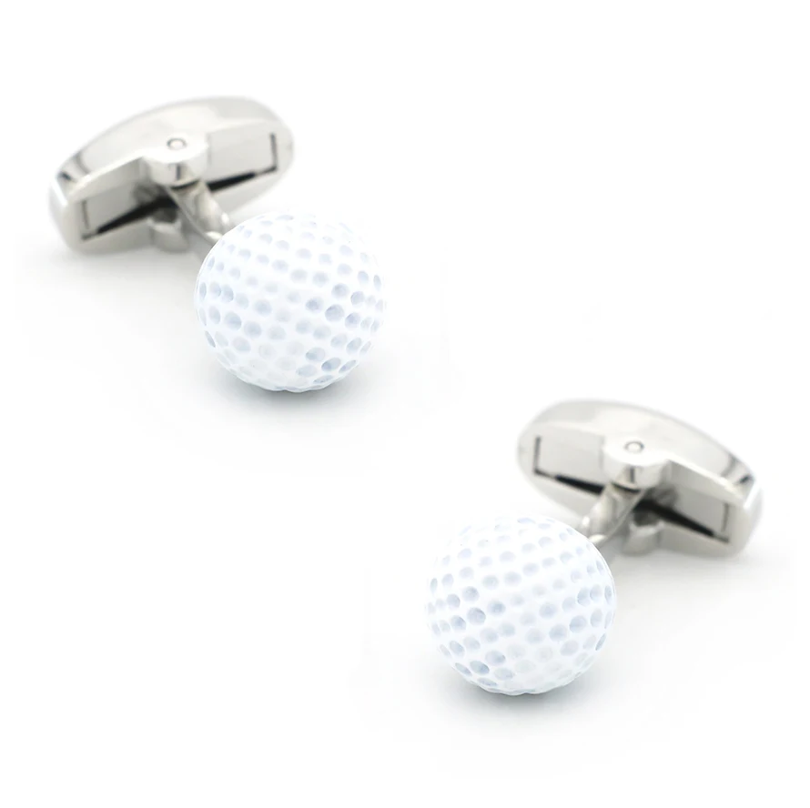 iGame Men's Golf Cuff Links Brass Material White Color Golf Ball Design Cufflinks Free Shipping