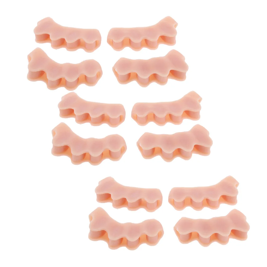 6 Pairs Silicone Foot Fingers Toe Separator Protector Care