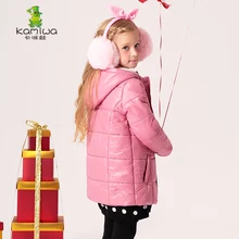 

KAMIWA 2016 Winter Hooded Girls Cotton-padded Jackets Thicken Warm Coats Brand Kids Clothes Children's Clothing