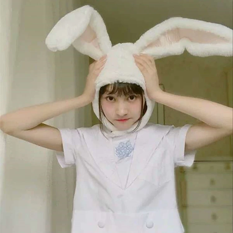 Ins hot Funny big practical lovely sweet plush long rabbit ears dress up Prop face Headgear Video broadcast props | Игрушки и хобби