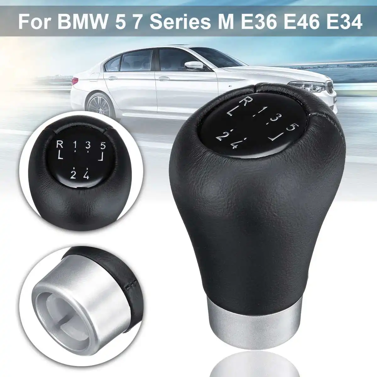 5 Speed Gear Shift Knob for BMW 5 7 series M E36 E46 E34 Real Leather