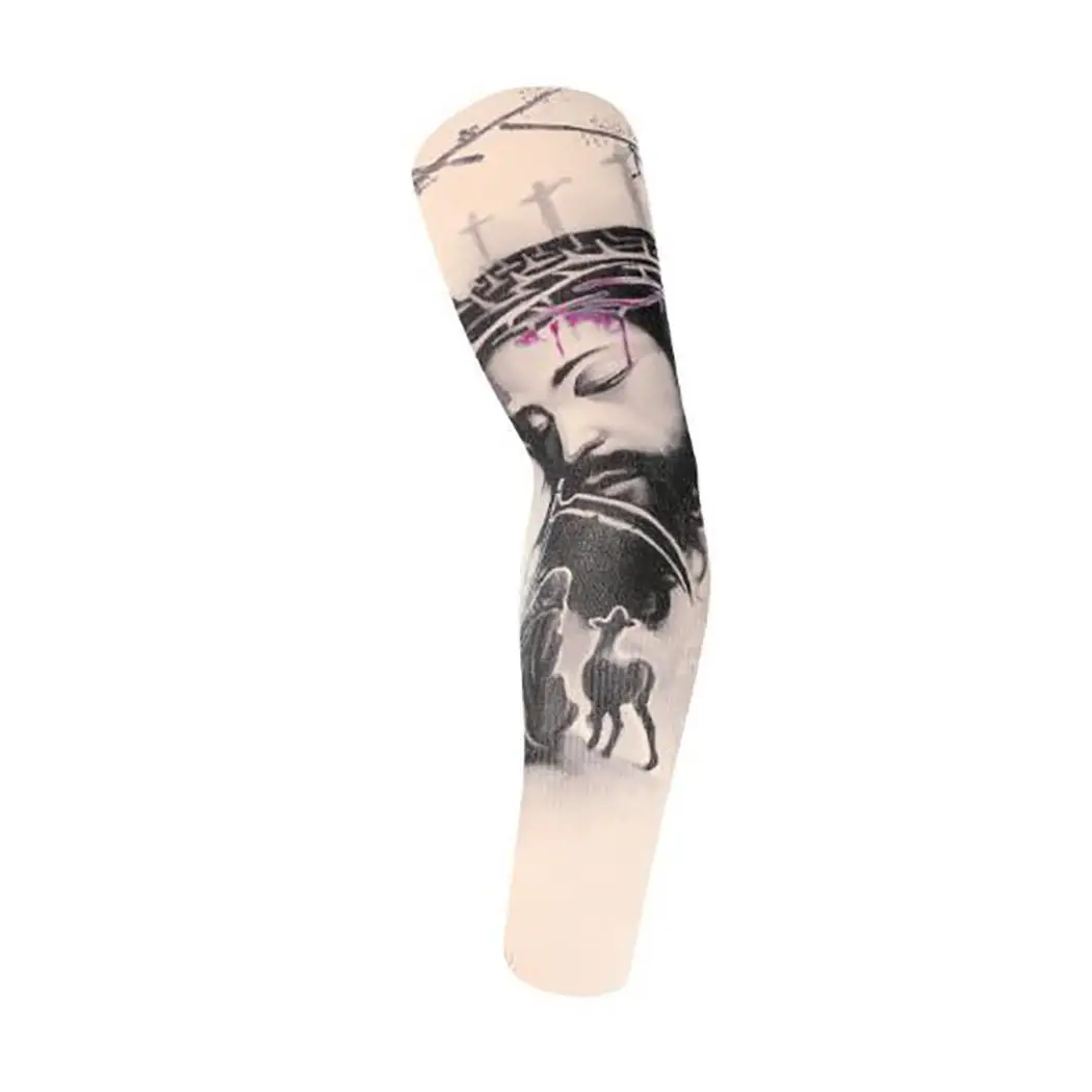 type 7 Ice Silk Stretchy Tattoo Sleeves Arm Cover As picture Warmer UV Protection BT01-BT16 Cycling Outdoor - Цвет: type 7