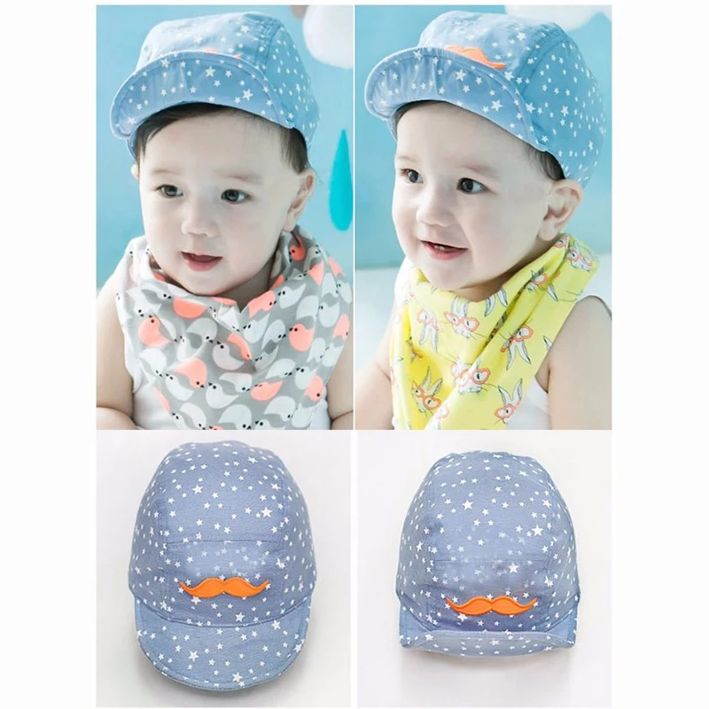 Fashion Dots Baby Hats Cotton Soft Baby Boys Cap Spring Summer Sun Cap For Girls Beanies Letter