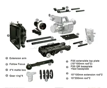

CAME-TV Shoulder Rig with Mattebox Follow Focus For S ony PXW-FS5M2