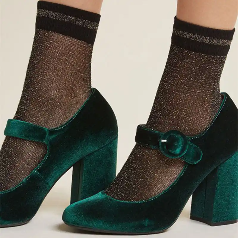green velvet shoes womens