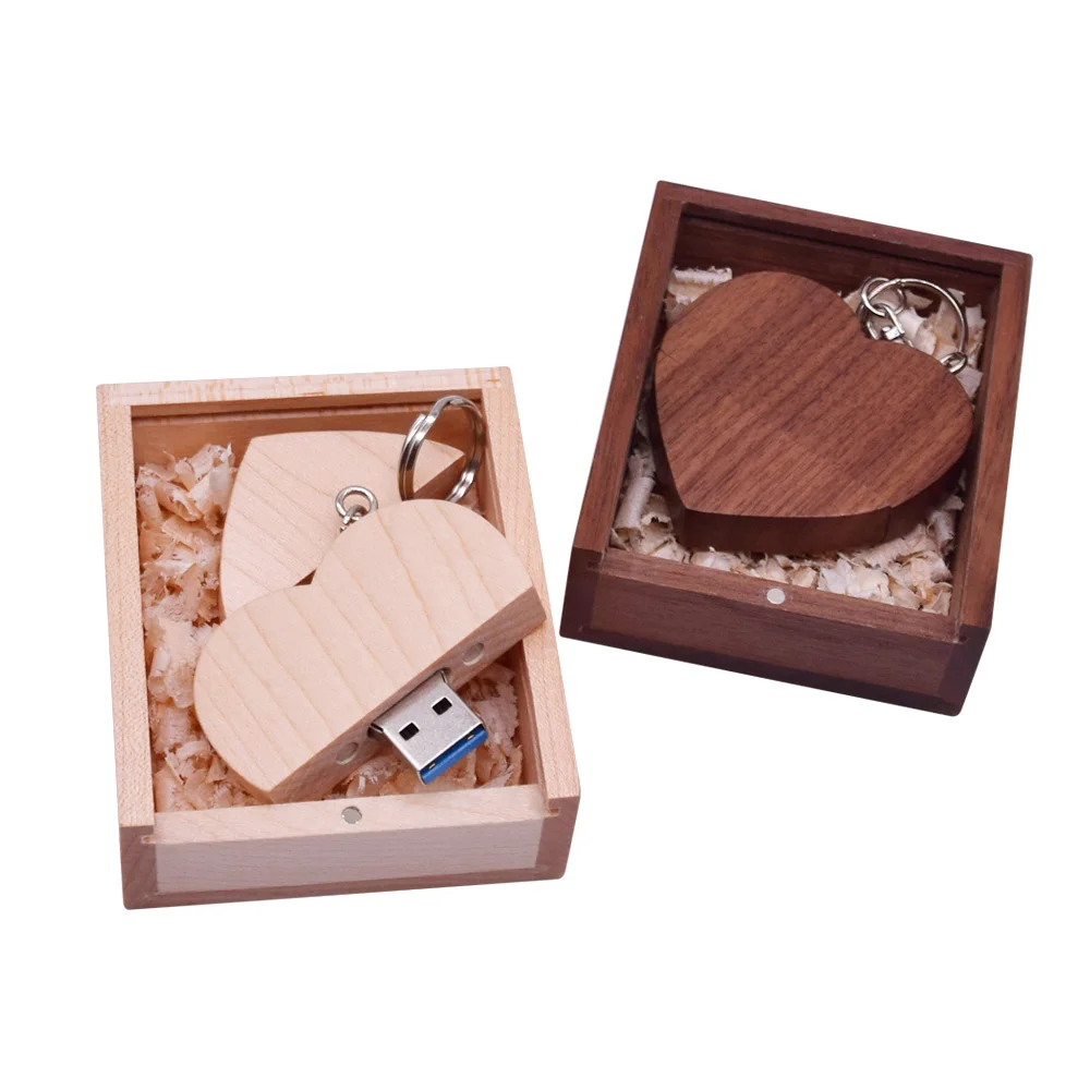 

Maple Wood Custom LOGO Heart Shape USB Flash Pen Drive 8GB 16GB 32GB 64GB 128GB USB 3.0 Pendrive USB Flash Over 10pcs Free Logo