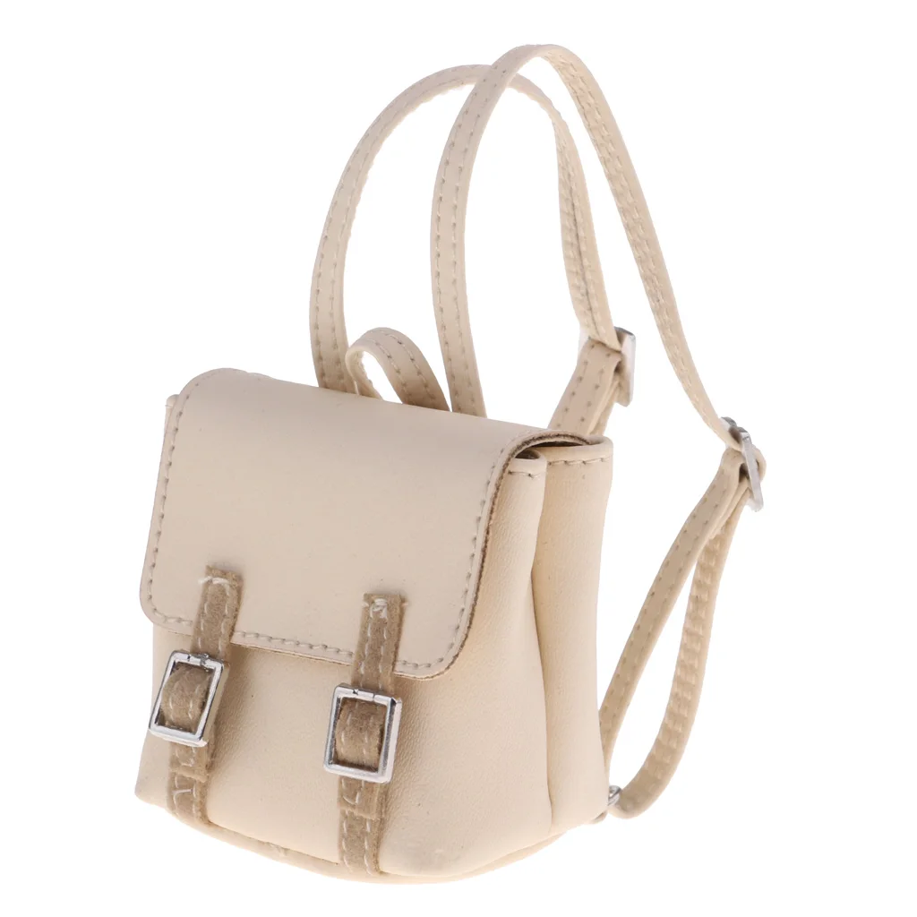 Fashion 1/6 PU Leather Backpack Schoolbag Outfit for SD DD Ball Jointed Dolls Accessory Shoulders Bag or 12inch Dolls
