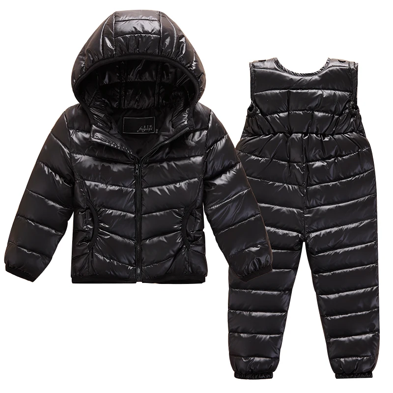 

Children's Clothing Winter Jacket For Girls Boys White Duck Down Jacket+Pants Suit Solid Thick outerwear & coats Waterproof