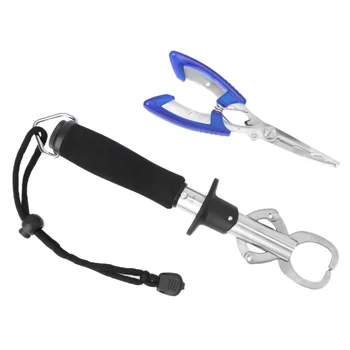 

Portable Stainless Steel Fishing Grip with Scale 15KG 40LB Max Load Fish Lip Control Fishing Tool Fish Holder Clamp