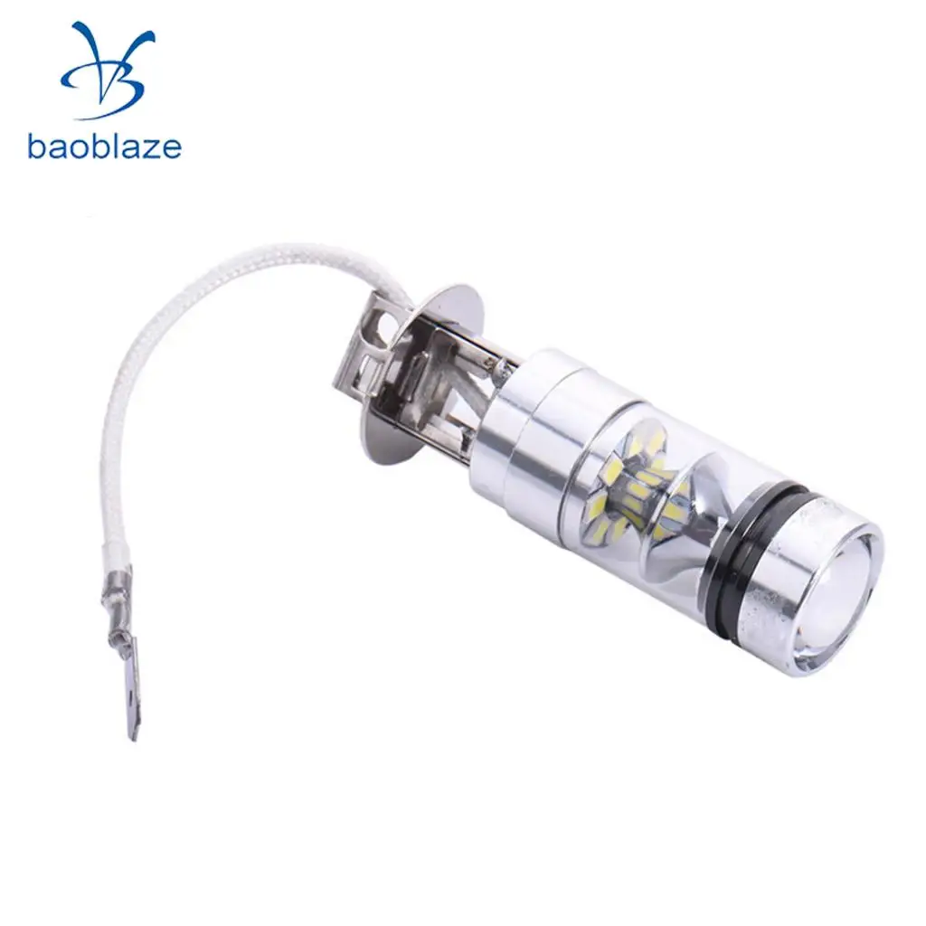 2pcs H3 8000K 100W High Power LED Foglights Daytime Running Bulbs Ice Blue