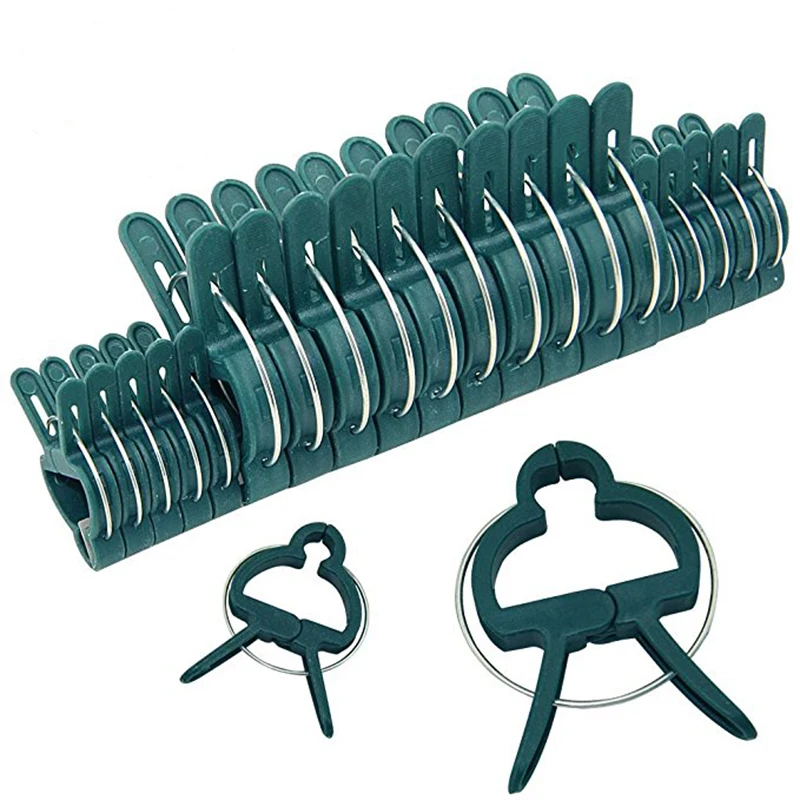 

10 big /10 small Green Gentle Gardening Plant & Flower Lever Loop Gripper Clips, Tool for Supporting or Straightening Plant Stem